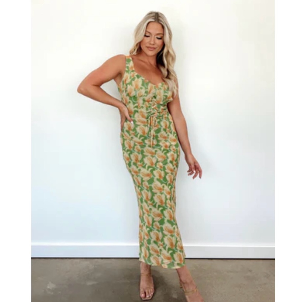 Lane 201 floral corset midi dress